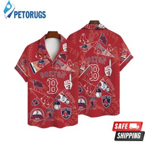 Boston Red Sox Three Dimensional Hawaiian Shirt