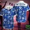 Daddysaurus Dinosaur Blue And White Flowe Hawaiian Shirt Gift For Men And Women