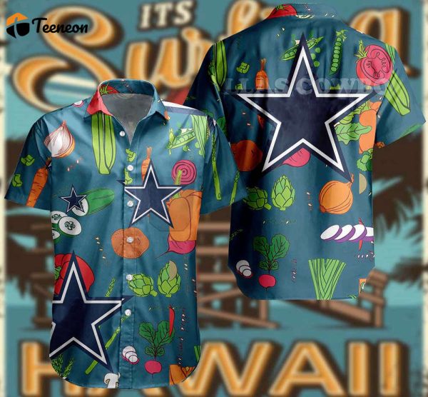 Limited Dallas Cowboys Tropical Vegetables Pattern Hawaiian Shirt