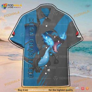 Pokemon Mega Charizard Funny 3D Hawaiian Shirt