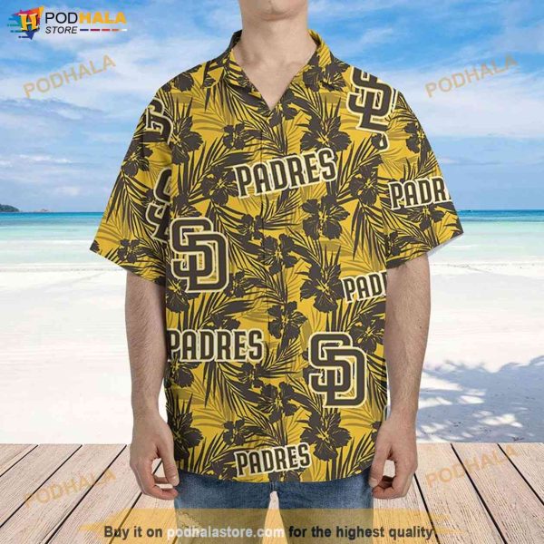 San Diego Padres Hawaiian Shirt Tropical Flower Pattern