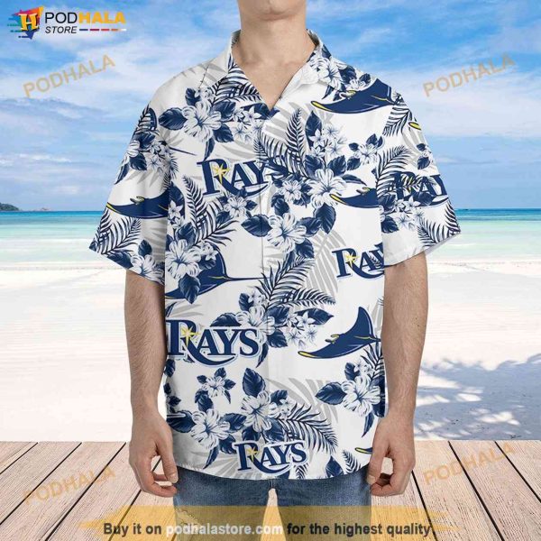 Tampa Bay Rays Hawaiian Shirt Flowers Pattern