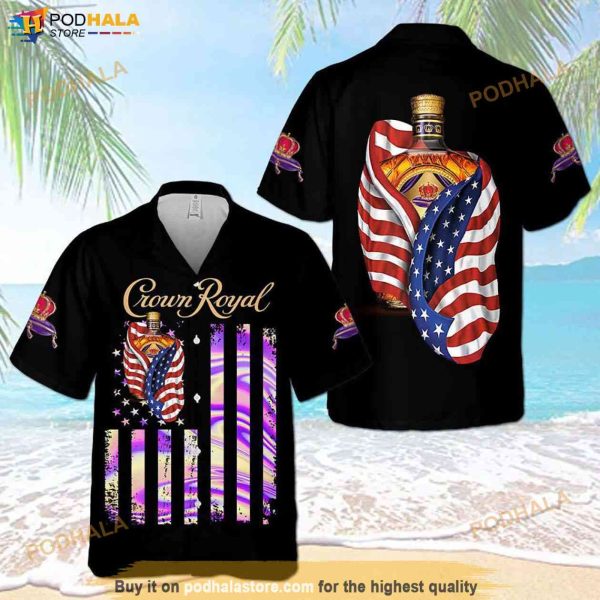 US Flag Crown Royal Hawaiian Shirt