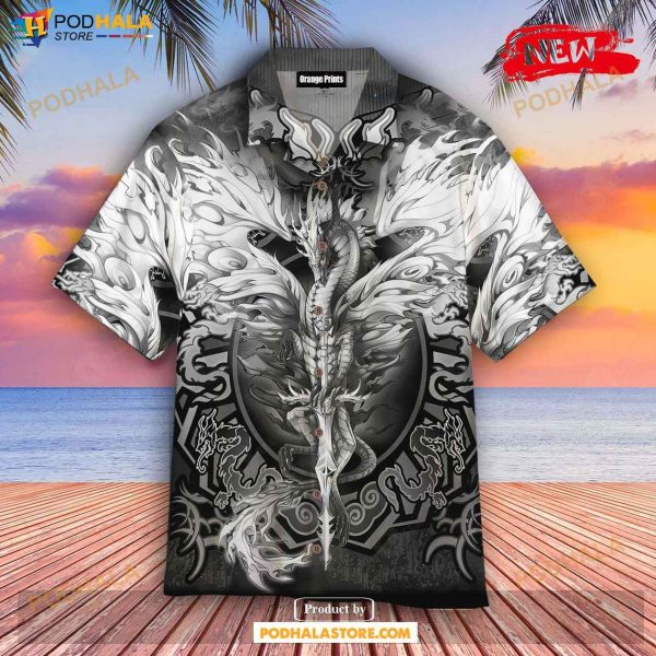 White Dragon Art For Summer Hawaiian Shirt